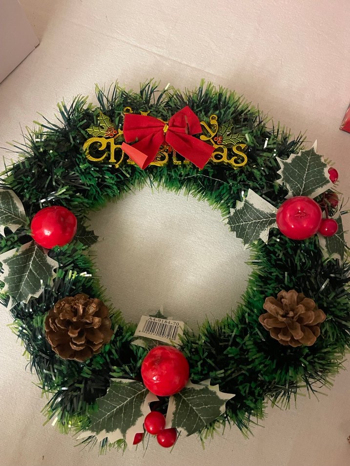 Kırmızı Süslemeli Noel Çelengi - Görsel 2