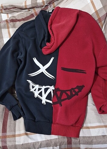 xl Beden Sweatshirt gülen surat baskılı