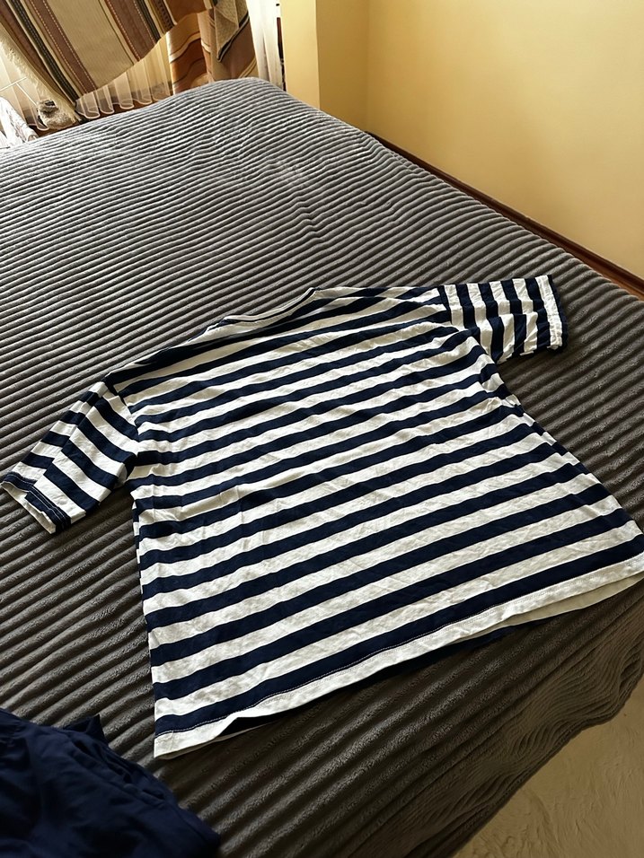 Erkek Mavi Çizgili Kısa Kollu Pijama Takımı - Görsel 5