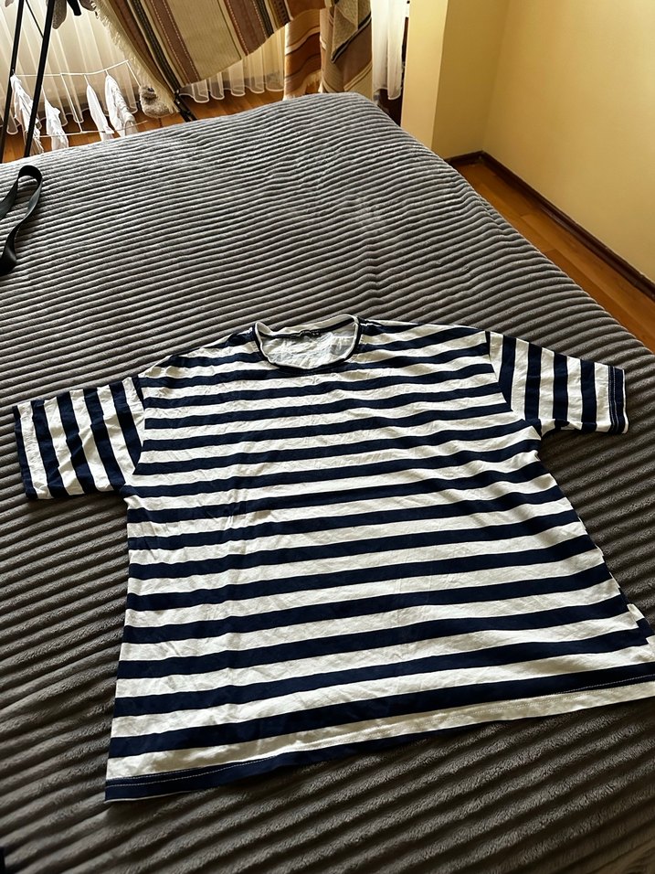 Erkek Mavi Çizgili Kısa Kollu Pijama Takımı - Görsel 4