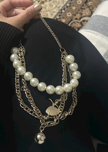 Parisian Tarzı Zincir Detaylı Altın Kolye