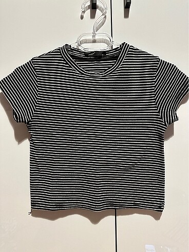 Koton çizgili crop tişört