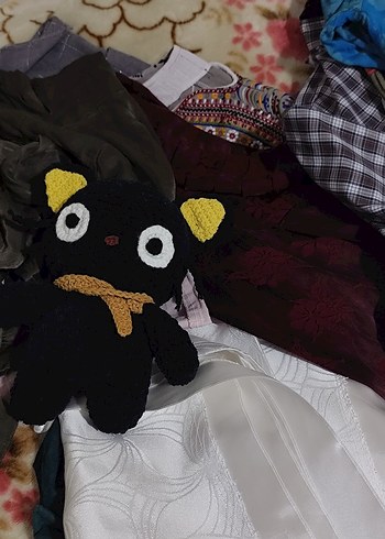 Diğer Siyah Örme Kedi Peluş Oyuncak