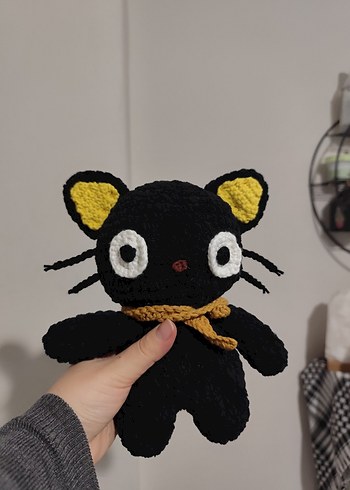 Siyah Örme Kedi Peluş Oyuncak