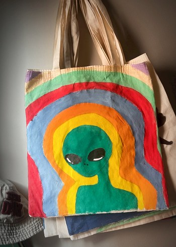 çizim bez çanta - Görsel 2