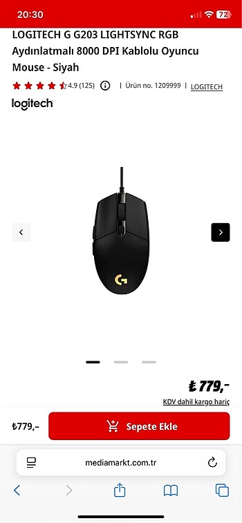 Logitech G203 Mouse