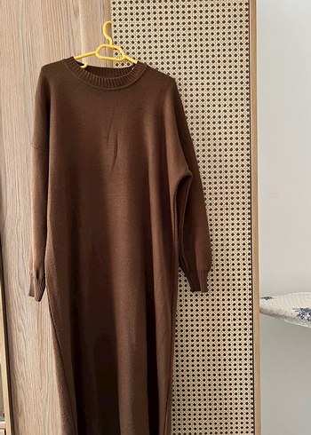 Kadın Kahverengi Uzun Triko Elbise - Görsel 3