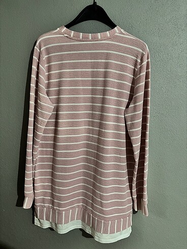 LC Waikiki Beyaz çizgili pembe tunik