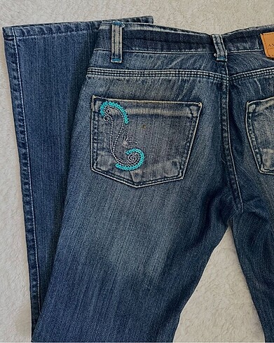 s Beden vintage işlemeli kot pantolon