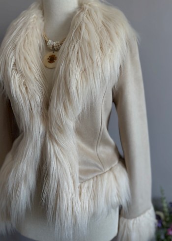 vintage tüylü ceket - Görsel 4