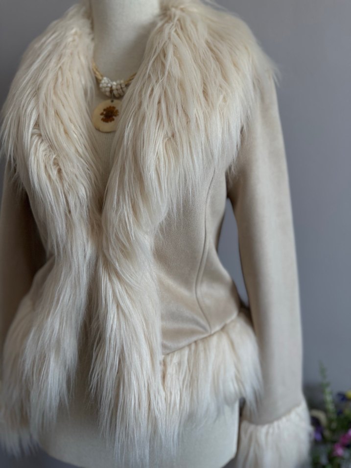 vintage tüylü ceket - Görsel 4