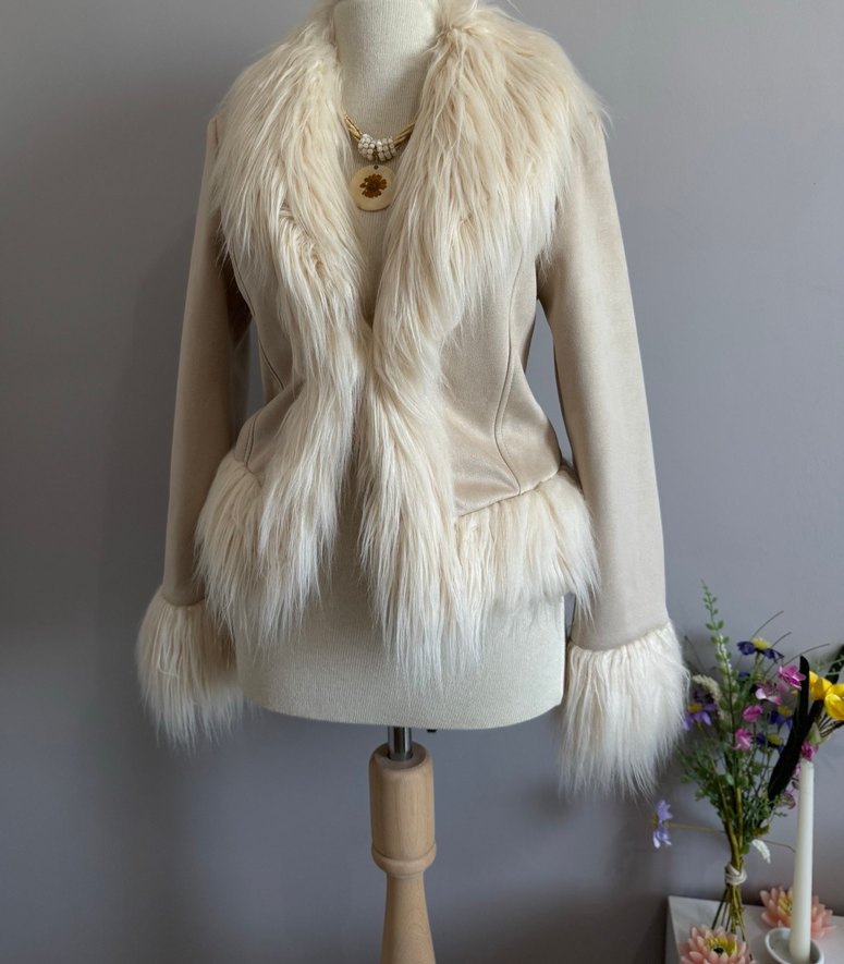 vintage tüylü ceket - Görsel 3