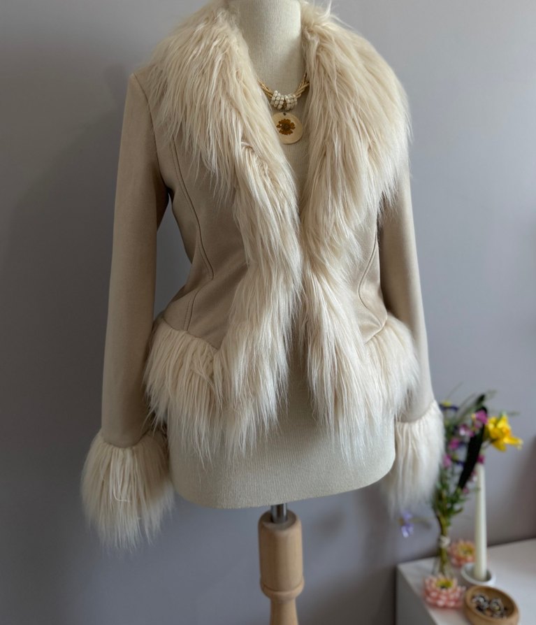 vintage tüylü ceket - Görsel 2