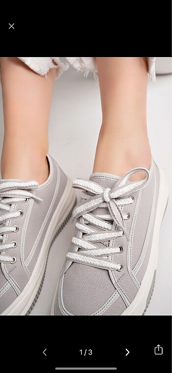 38 Beden Gri kadın sneaker günlük ayakkabı