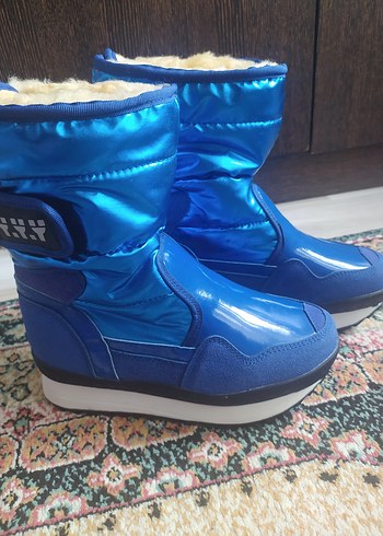 Mavi Kadın Yüksek Topuklu Tokalı Bot - Görsel 2