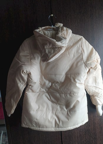 Beyaz Kadın Midi Kaban, Fermuarlı, Sokak Stili - Görsel 5