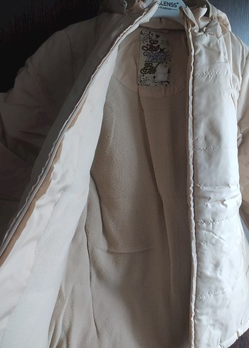 Beyaz Kadın Midi Kaban, Fermuarlı, Sokak Stili - Görsel 4