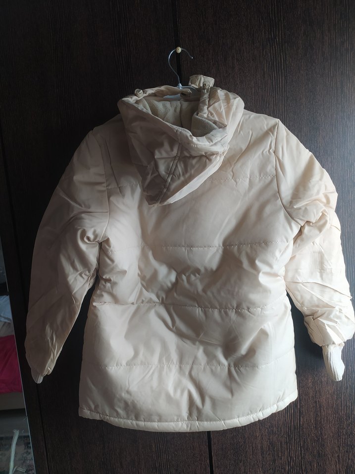 Beyaz Kadın Midi Kaban, Fermuarlı, Sokak Stili - Görsel 5