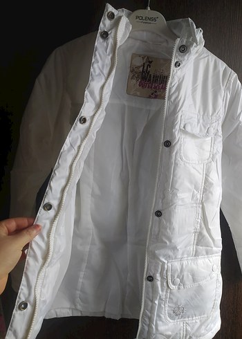 Kemerli Beyaz Kız Montu - Görsel 3