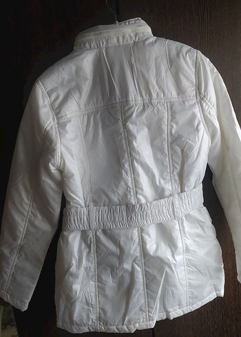 Kemerli Beyaz Kız Montu - Görsel 2