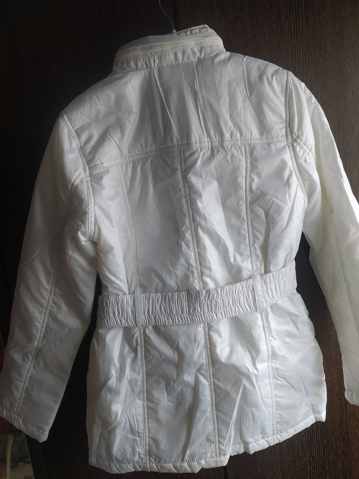 Kemerli Beyaz Kız Montu - Görsel 2