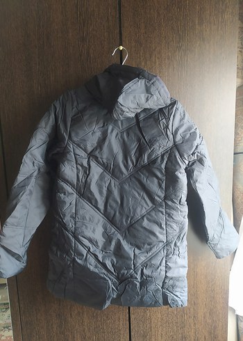 Düğmeli Gri Midi kız çoçuk mont - Görsel 3