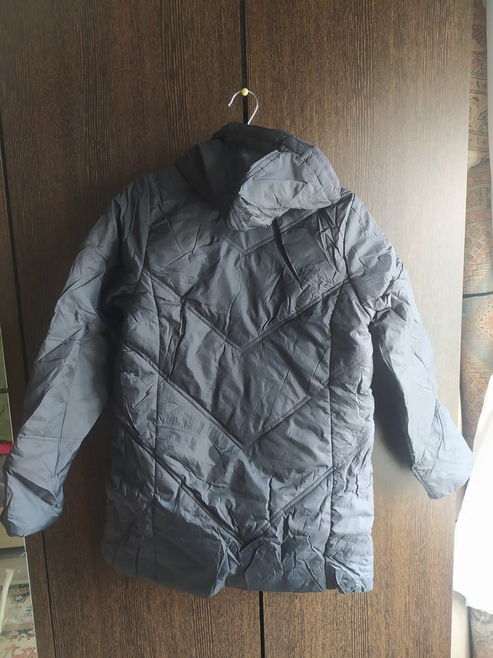 Düğmeli Gri Midi kız çoçuk mont - Görsel 3