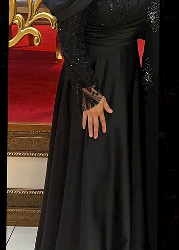 Abiye Uzun Kollu Siyah Gotik Abiye Elbise