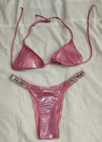 38 Beden Victoria pembe Parlak Payetli Mini Bikini