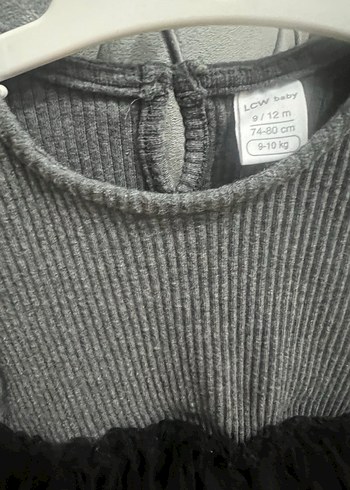 LC Waikiki Kız Çocuk Gri Triko Uzun Kollu Elbise