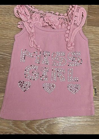 Pembe Kız Çocuk Payetli Straplez Tişört