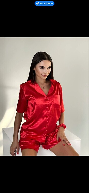 s Beden sarı Renk Saten lüks pijama takımı