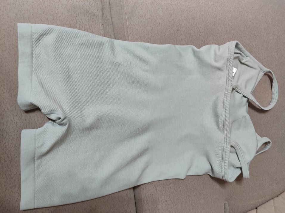 Bej Kısa Askılı likra Kadın Tulum - Görsel 2