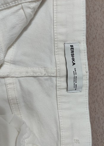 Beyaz Mini Kadın Denim kot Şort - Görsel 4