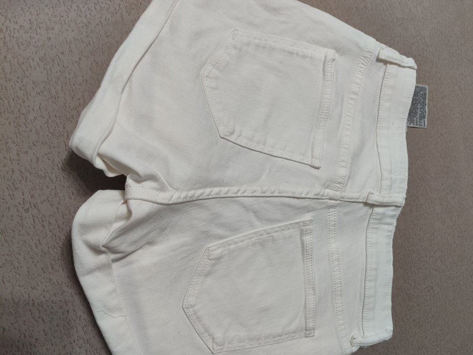 Beyaz Mini Kadın Denim kot Şort - Görsel 2