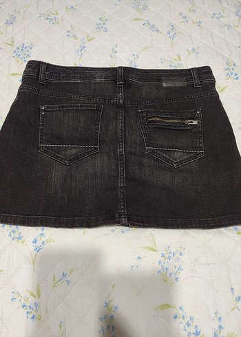 Siyah Kot Mini Etek Kemerli Rock Punk - Görsel 2