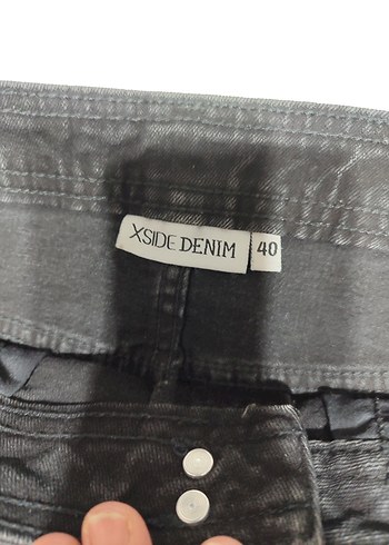 Siyah Kot Mini Etek Kemerli Rock Punk - Görsel 3