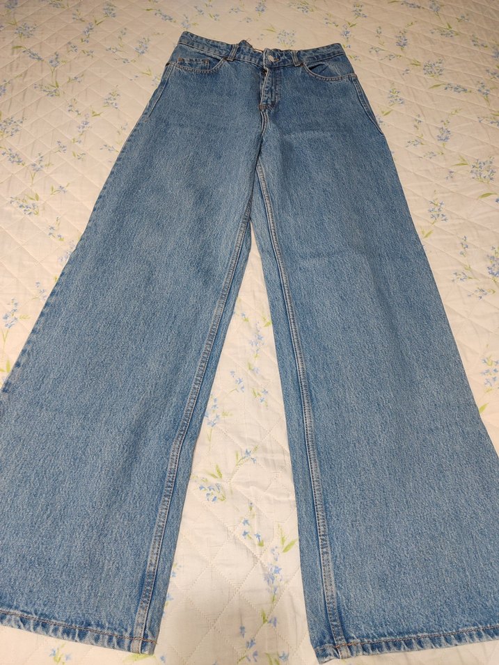 Gri Mavi Salaş Midi Kot Pantolon - Görsel 3