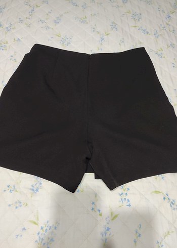 Siyah Fermuarlı Mini Etek şort - Görsel 3