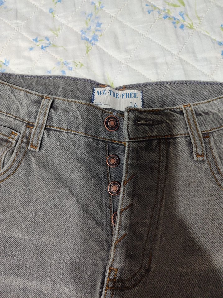 Gri Bol Kesim Kadın Kot Pantolon - Görsel 4