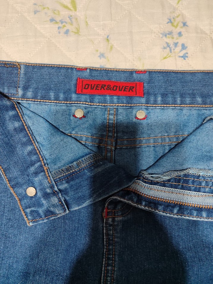 Düğmeli Mavi Denim Midi Etek - Görsel 3