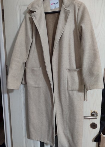 Bej Uzun Kemerli Kadın Kaban - Görsel 2