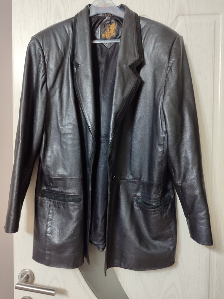 Kadın Siyah Deri Biker Ceket - Görsel 3