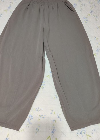 Bej Rahat Kesim bol Kadın Keten Pantolon - Görsel 2