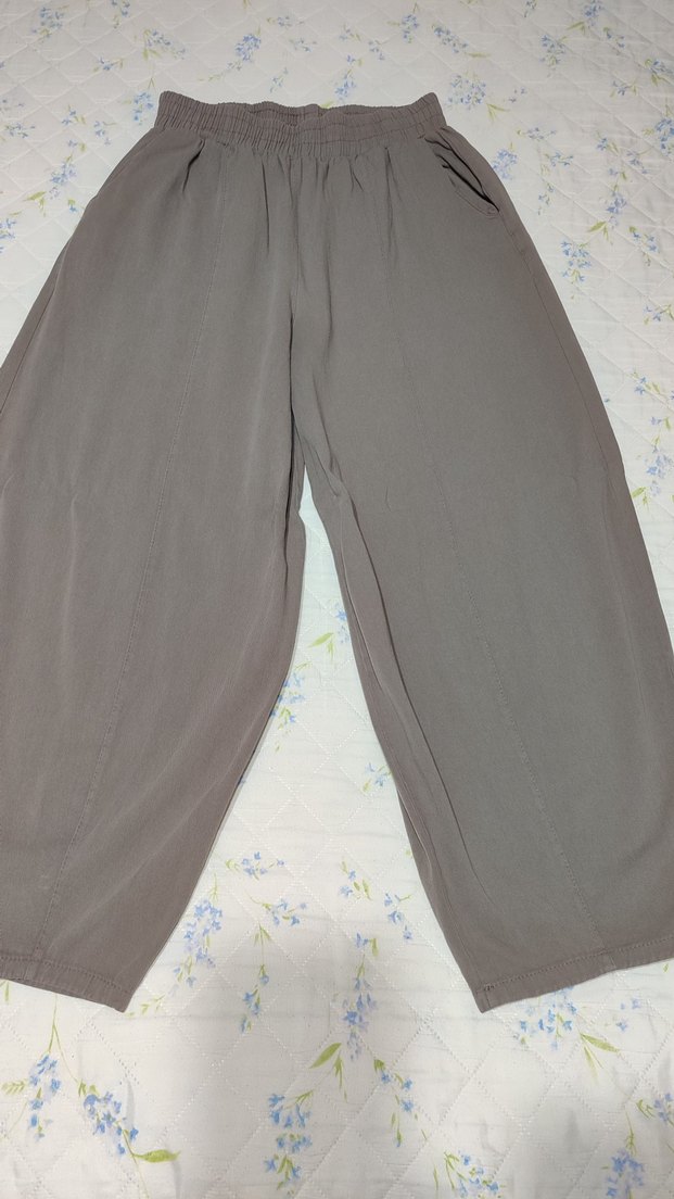 Bej Rahat Kesim bol Kadın Keten Pantolon - Görsel 2
