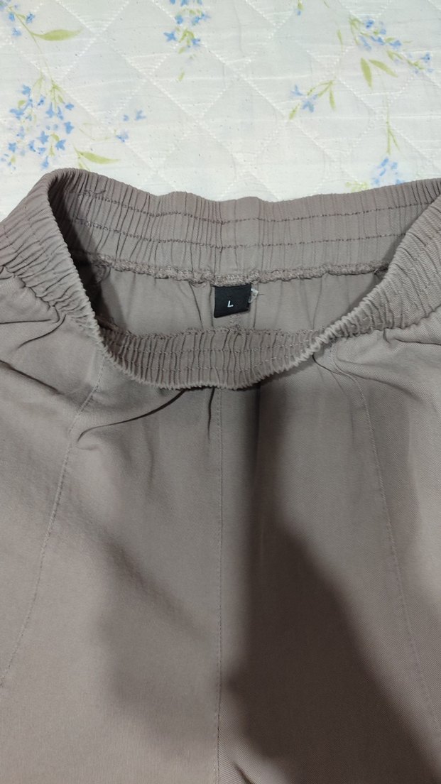 Bej Rahat Kesim bol Kadın Keten Pantolon - Görsel 4