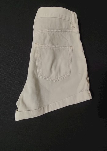 Bej Kadın Mini Pamuklu kot Şort - Görsel 2
