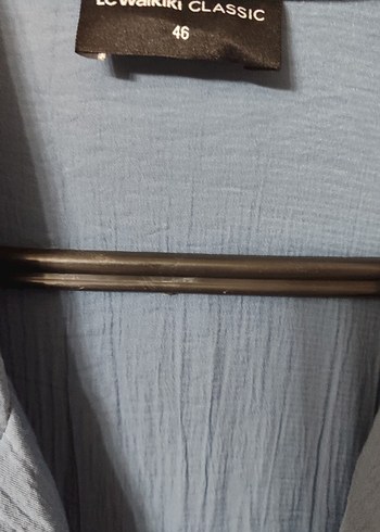 Düğmeli Uzun Kollu Mavi Kadın Blazer - Görsel 3