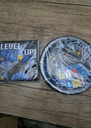 Mavi Oyun Temalı Parti Tabak ve Peçete Seti - Görsel 2