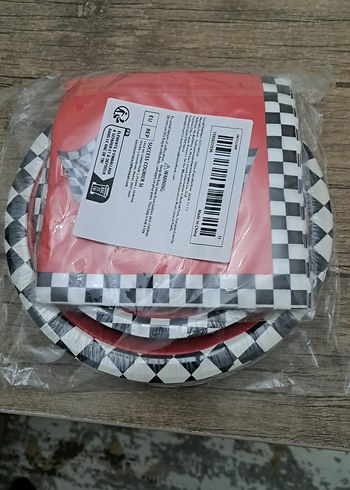 Kırmızı ve gri yarış bayraklı parti seti - Görsel 2